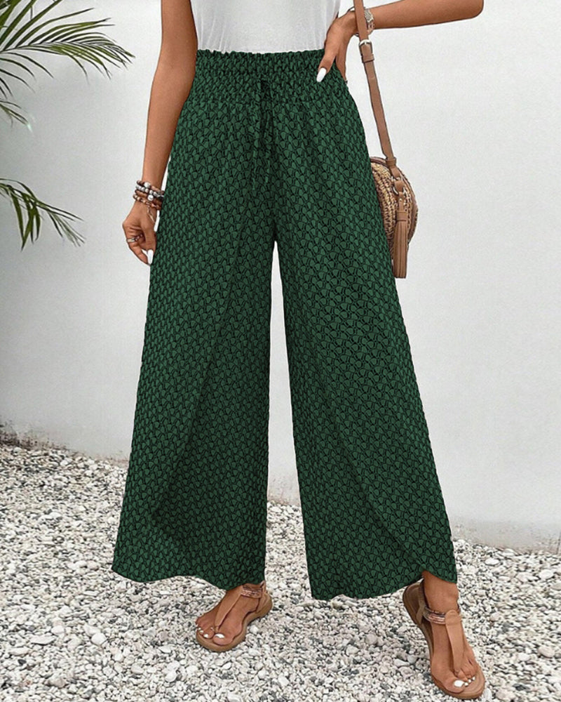 Damesbroek met hoge taille & geometrisch patroon – Sapphira