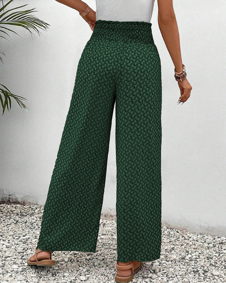 Damesbroek met hoge taille & geometrisch patroon – Sapphira
