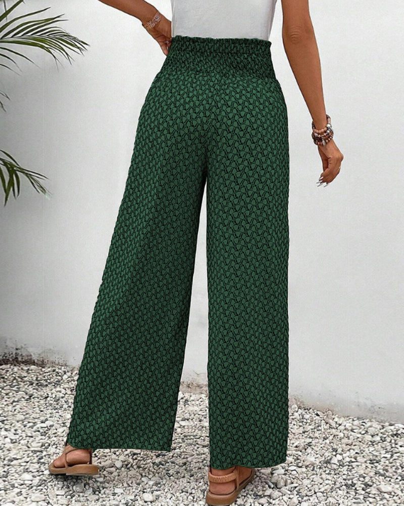 Damesbroek met hoge taille & geometrisch patroon – Sapphira
