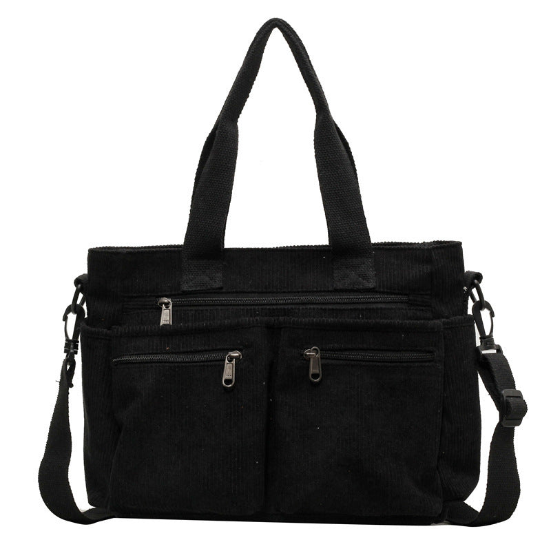 Trendige Cord-Schultertasche - VelvetVogue