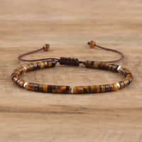 Gevlochten Armband met 2,4 mm Natuurlijke Steen Rollers - Seraphina