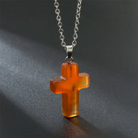 Halskette mit Kreuz aus Natürlichen Edelsteinen - Seraphina