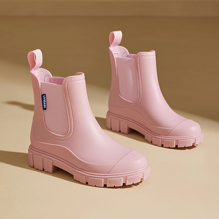 Women's waterproof mid-height rain boots with anti-slip sole – Selora