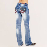 Women's Bootcut Jeans with Flag Details – Madison