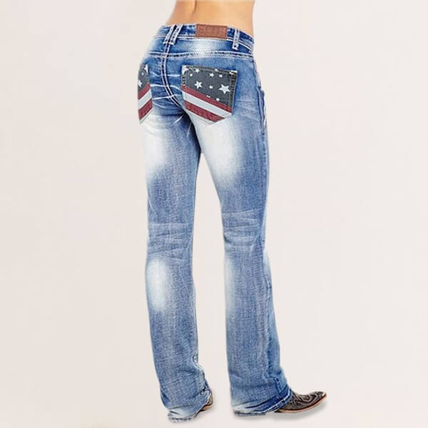 Women's Bootcut Jeans with Flag Details – Madison