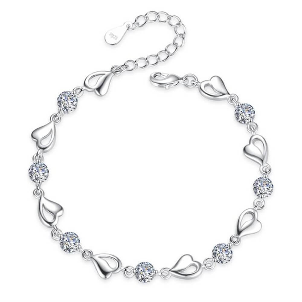 Silbernes Herzförmiges Armband - Eloria