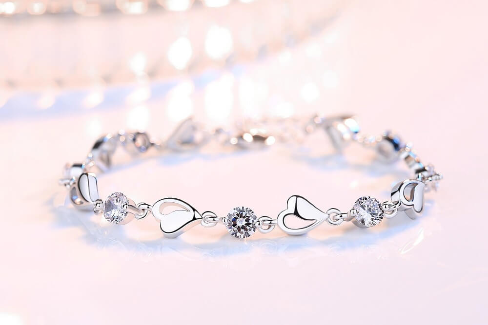 Silbernes Herzförmiges Armband - Eloria