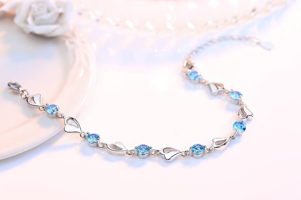 Silbernes Herzförmiges Armband - Eloria