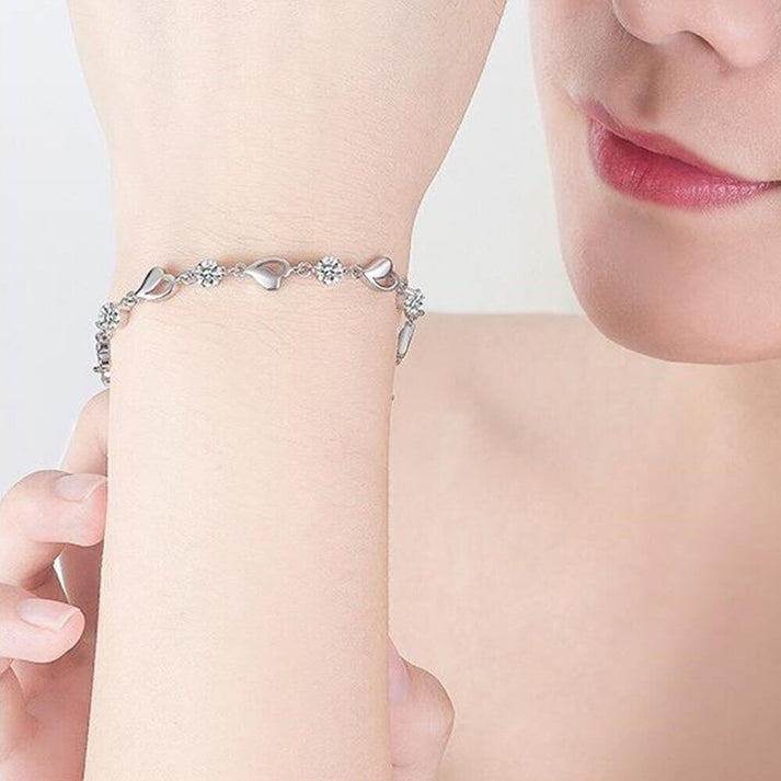 Silbernes Herzförmiges Armband - Eloria
