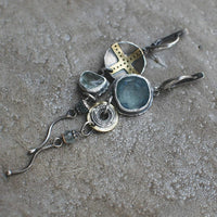 Blaue Stein-Kreuz-Ohrringe - Amarille
