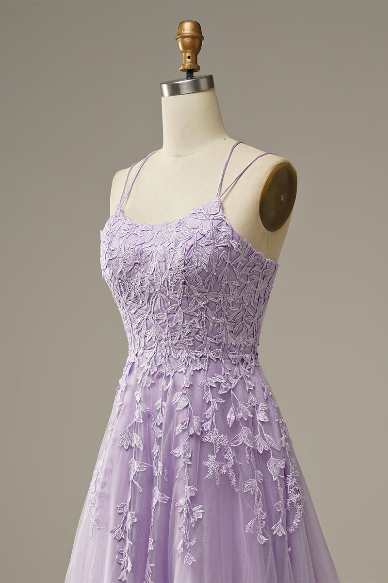 Fashionable Tulle Evening Dress with Appliqués - Victoria