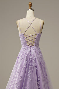Fashionable Tulle Evening Dress with Appliqués - Victoria