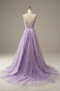 Fashionable Tulle Evening Dress with Appliqués - Victoria