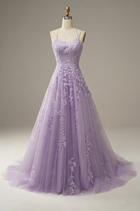 Fashionable Tulle Evening Dress with Appliqués - Victoria