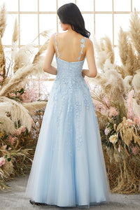 Fashionable Tulle Evening Dress with Appliqués - Victoria