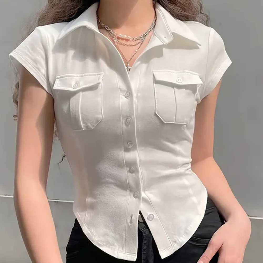 Veelzijdige Witte Dames Blouse - Nova