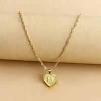Goldene Initial Herz Anhänger Kette - Amara