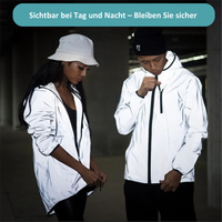 Hochreflektierende und wasserdichte Unisex-Regenjacke - LumiSafe