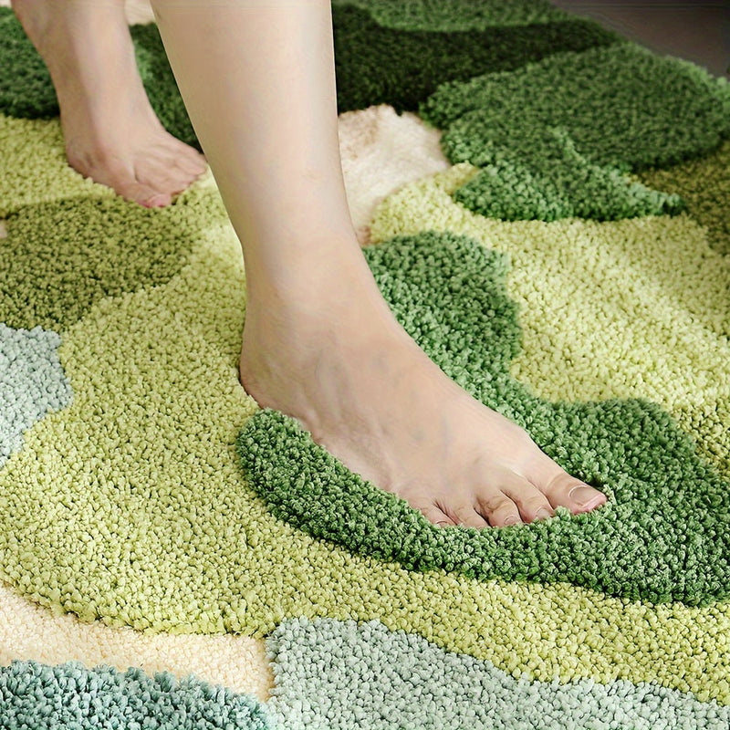 Luxury Bath Mat with Floral Pattern, Extra Soft and Absorbent - Florina