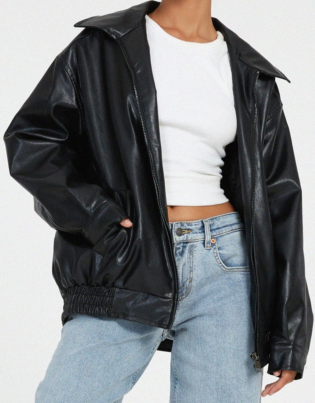 Oversized Los Leren Damesjasje – Yara
