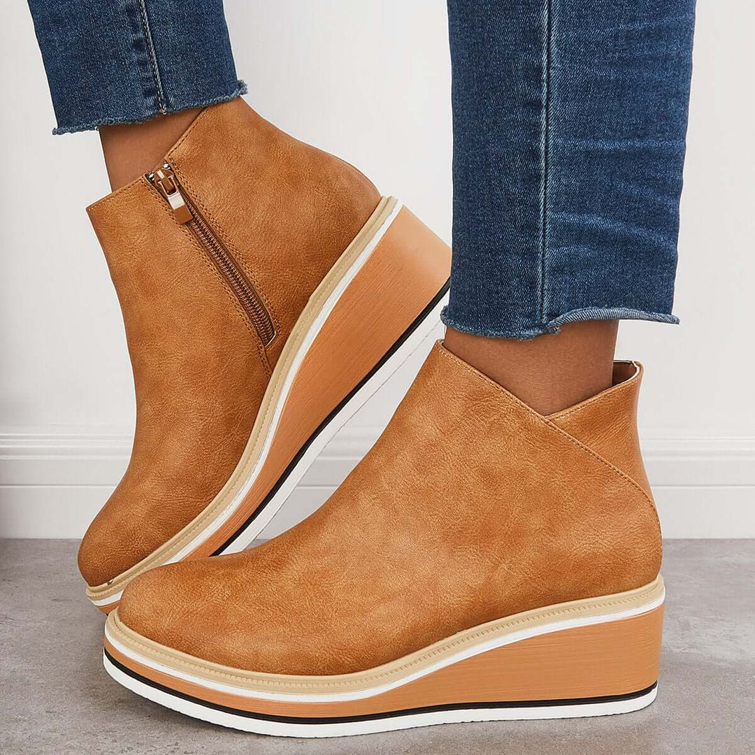 Chic Wedge Heel Boots – Mila
