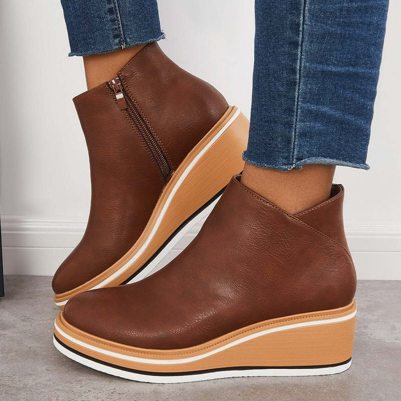 Chic Wedge Heel Boots – Mila