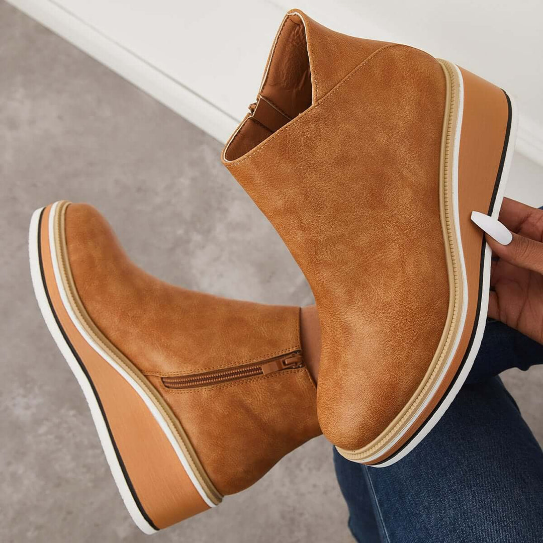 Chic Wedge Heel Boots – Mila