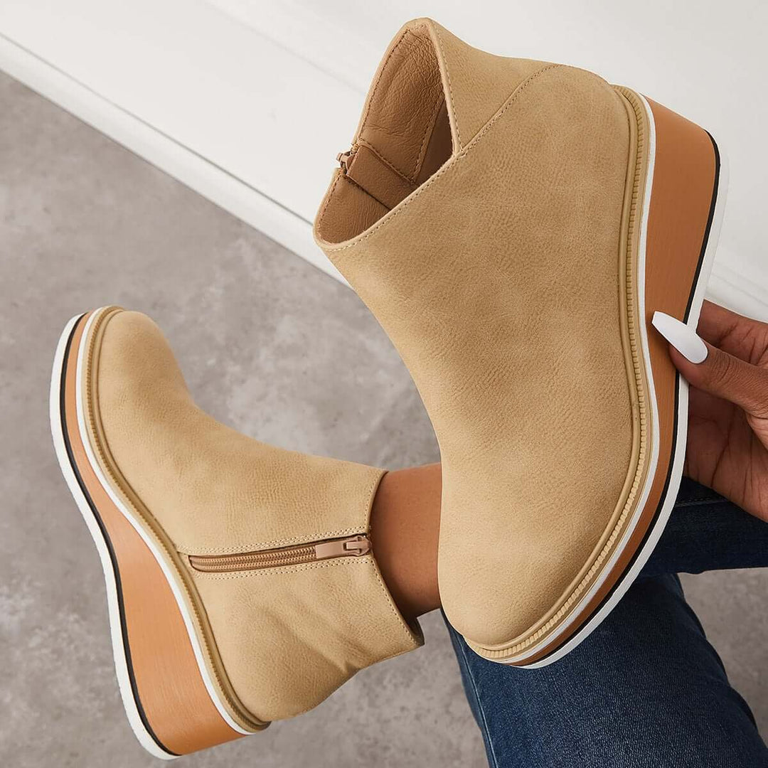 Chic Wedge Heel Boots – Mila