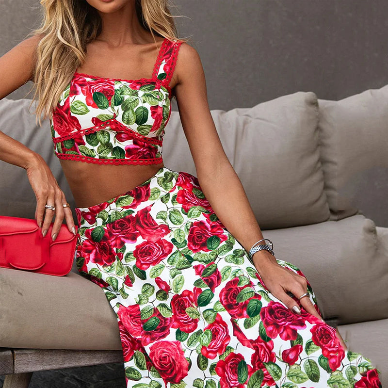 Zweiteiliges Sommer-Set mit offenem Taillenbereich – Solenne