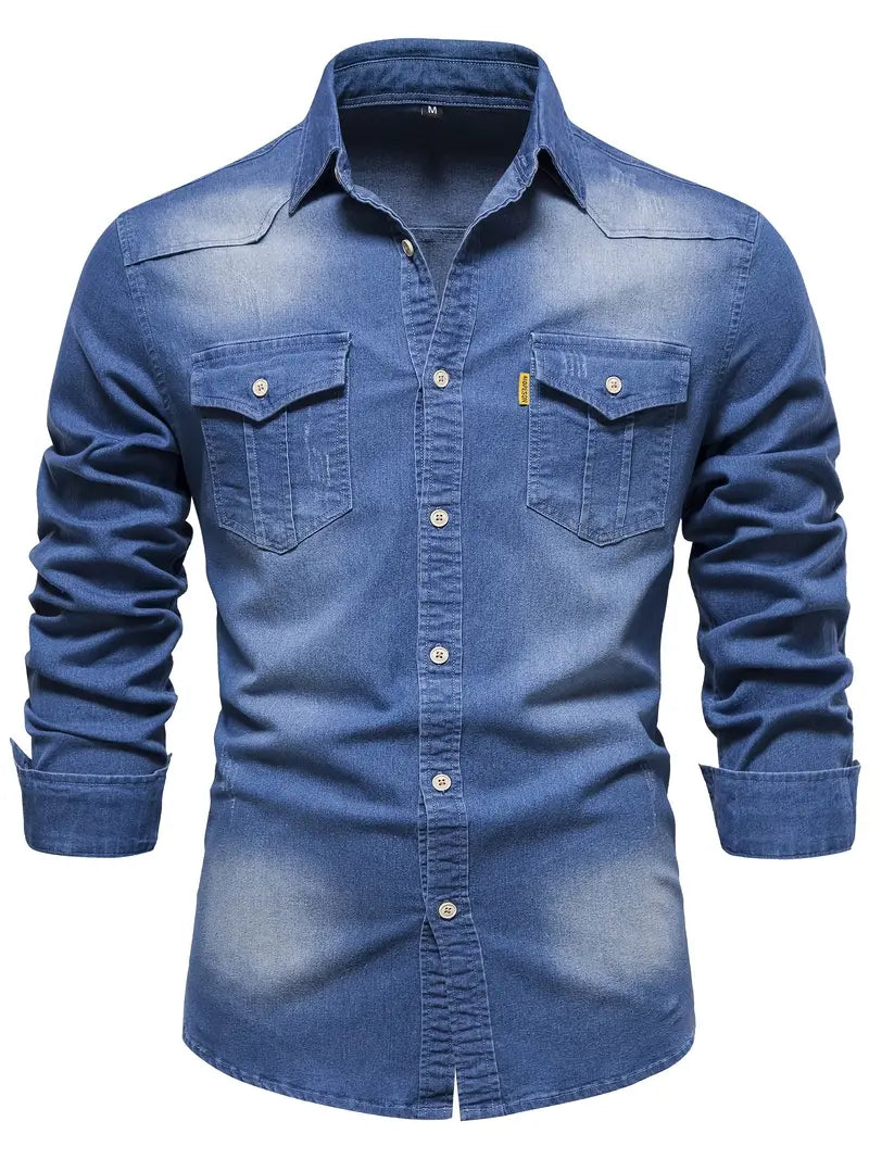 Elastisches Baumwoll-Denimhemd - Logan