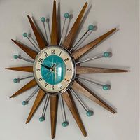Mid-Century Handmade Wall Clock | Retro Wall Decor, Silent & Battery 3