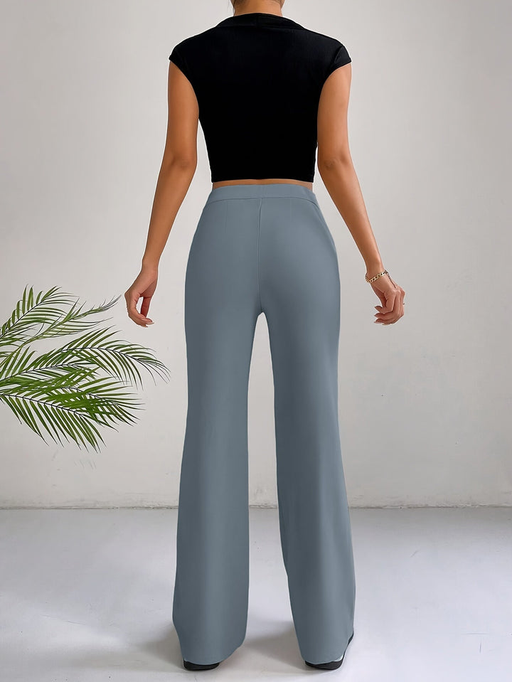 Trendige Damenhose mit hoher Taille und Plissee - Emilia