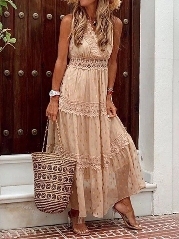 Lichtgewicht Boho Zomerjurk in Ibiza-stijl met V-hals – Niva
