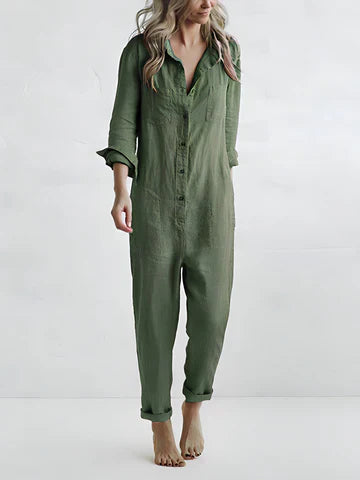 Lässiger Damen Jumpsuit mit Knopfverschluss - Amira