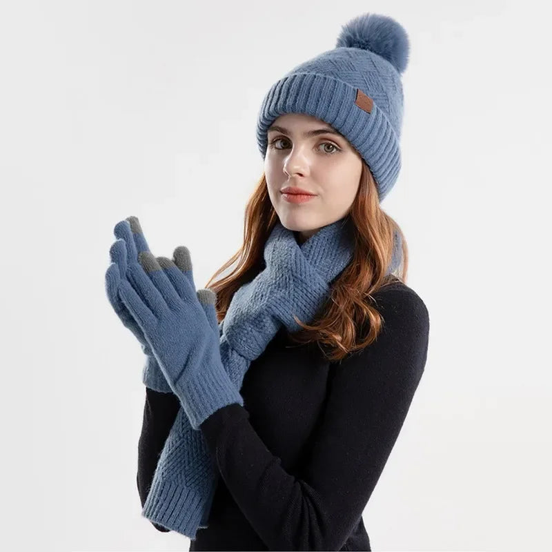 Trendiges Damen Wintermützen-Set - Lara