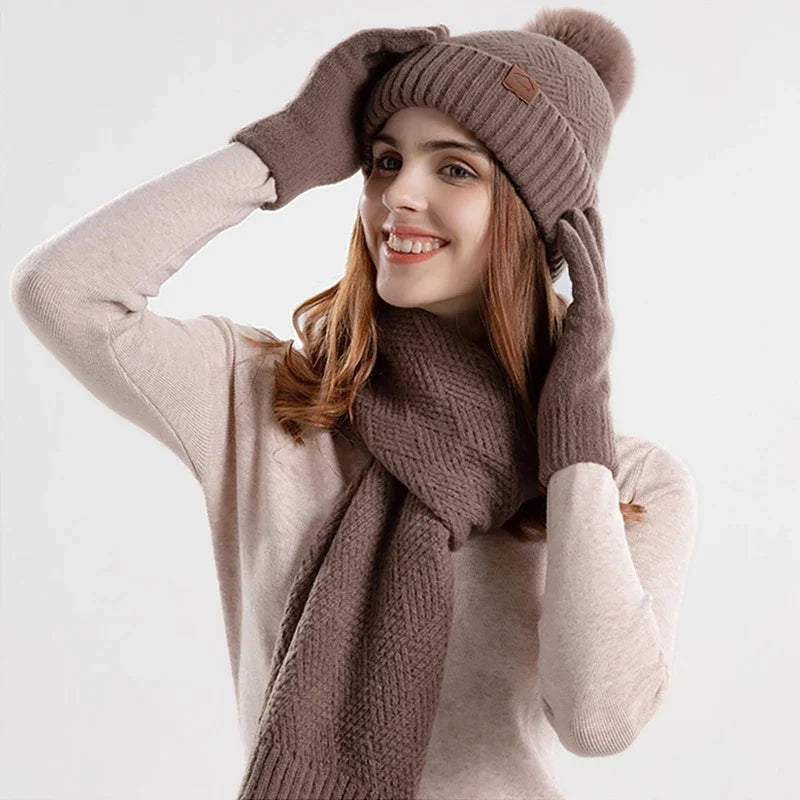 Trendiges Damen Wintermützen-Set - Lara