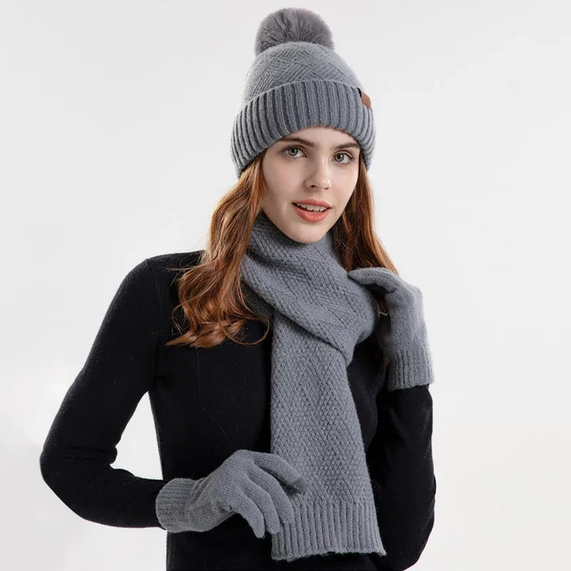 Trendiges Damen Wintermützen-Set - Lara