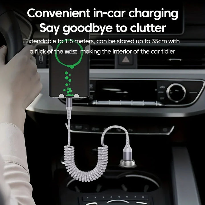 100W USB-C Spring Charging Cable with High-Speed Data Transfer – Buy 1, Get 1 FREE-B USB TO C-State of Style