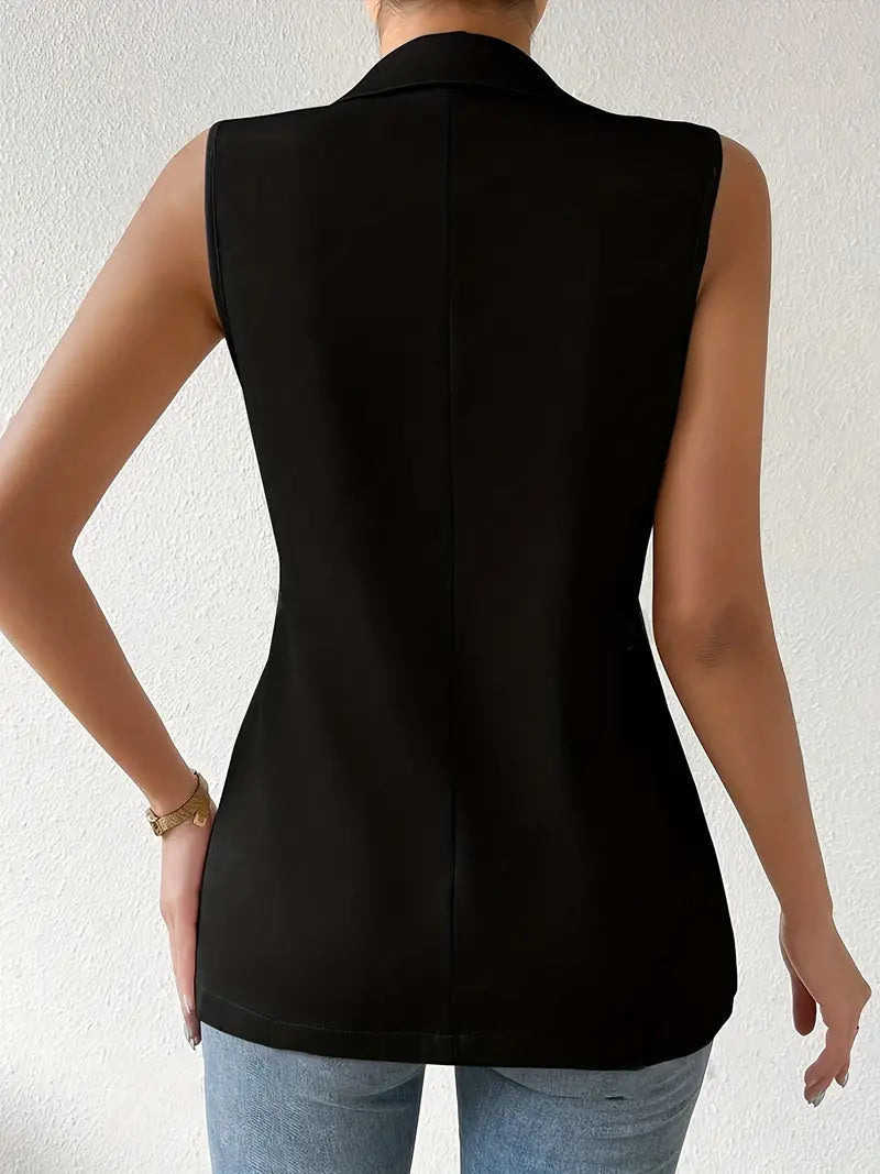 Trendiger Ärmelloser Blazer mit Knopfdetails - Yara
