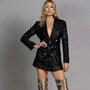 Pailletten Blazer Jumpsuit mit Doppelter Knopfreihe - Stella