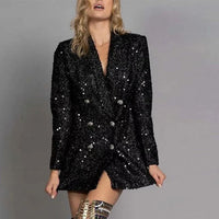Pailletten Blazer Jumpsuit mit Doppelter Knopfreihe - Stella