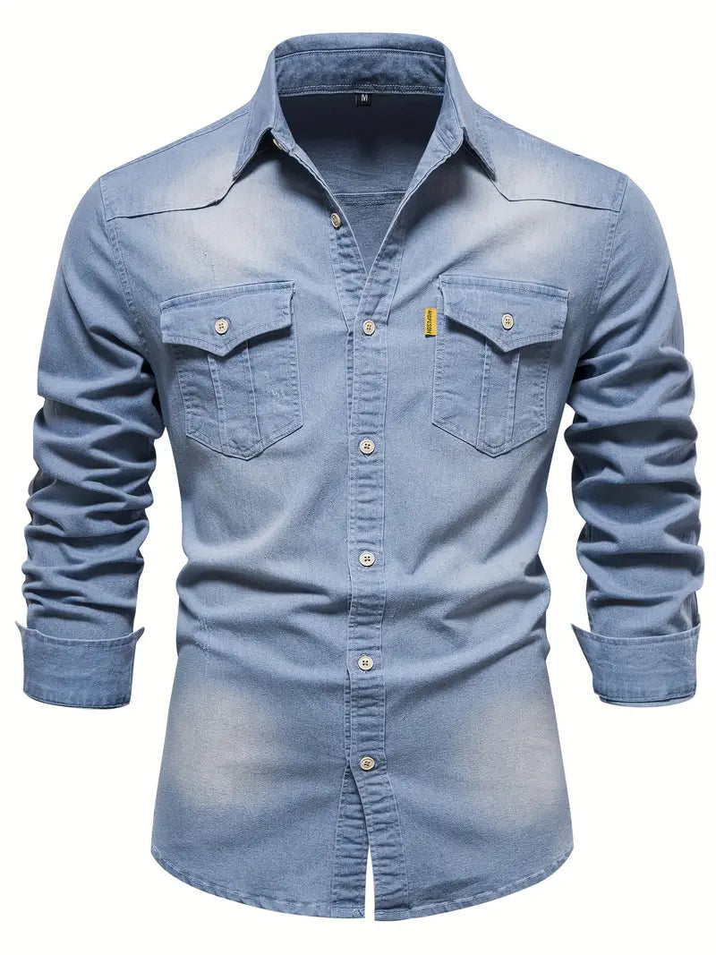 Elastisches Baumwoll-Denimhemd - Logan