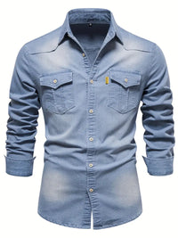 Elastisches Baumwoll-Denimhemd - Logan