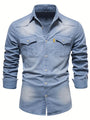 Elastisches Baumwoll-Denimhemd - Logan