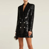 Pailletten Blazer Jumpsuit mit Doppelter Knopfreihe - Stella