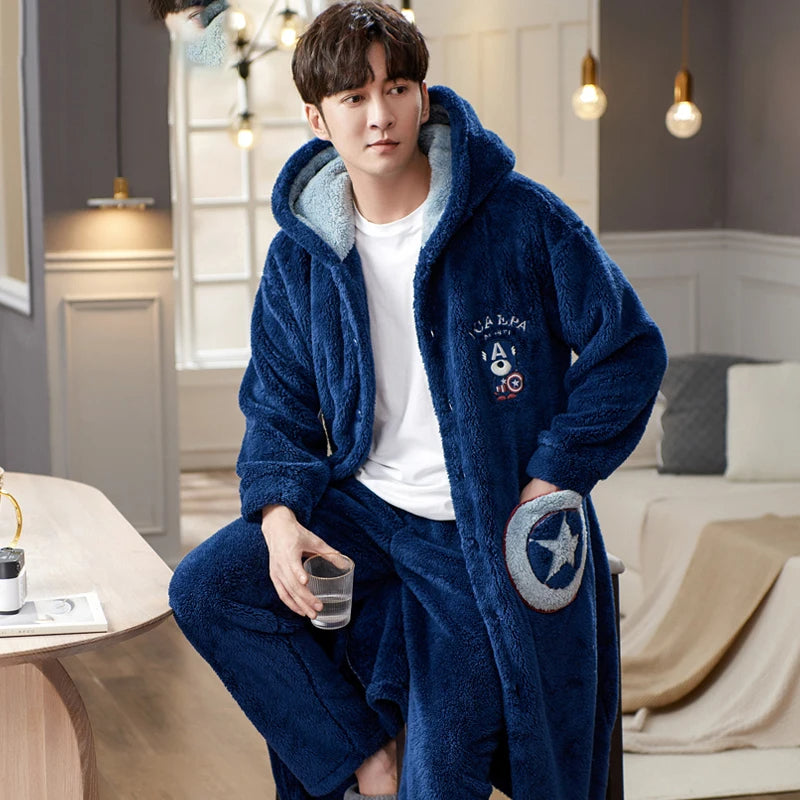 Hooded Bathrobe Set | With Matching Lounge Pants