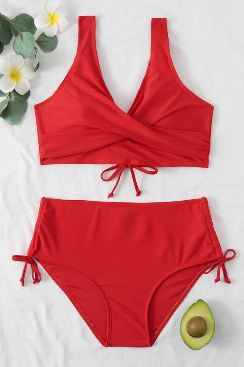 Bunter Bikini mit Kordelzug und Twistdetail – Zaraï