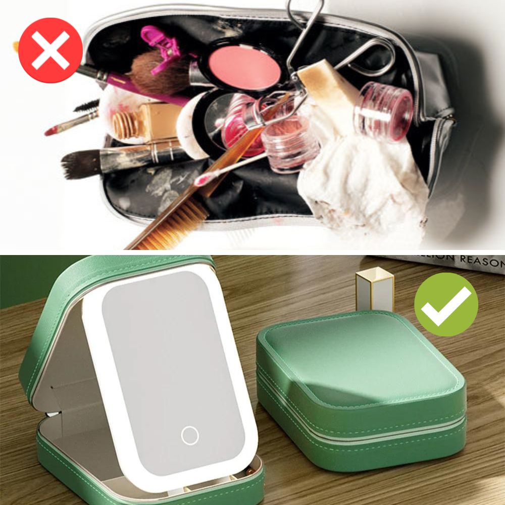 Compact Illuminated Makeup Organizer for On the Go - Liora