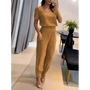 Trendiger Damen-Jumpsuit mit kurzen Ärmeln und weitem Bein - Alina