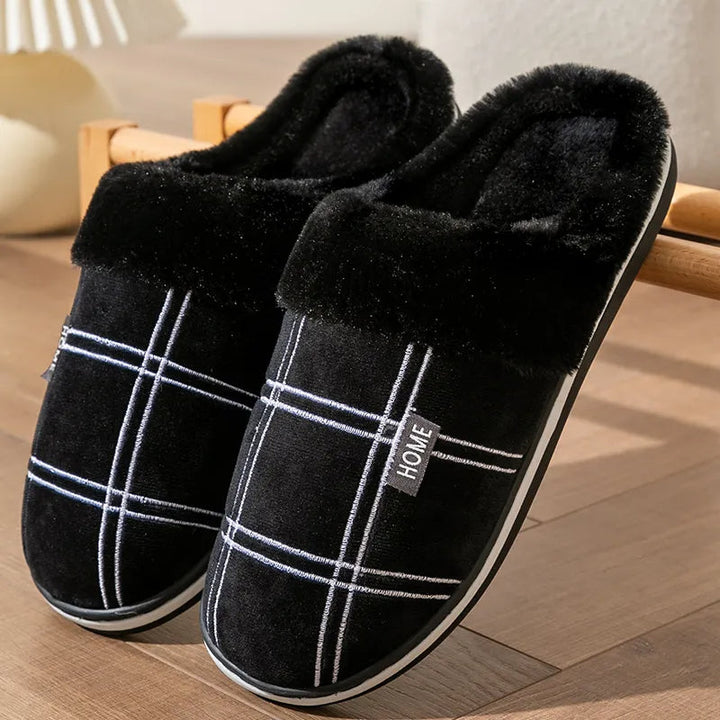 Check Slip-ons | Velvet-soft checked slippers
